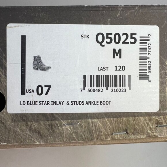 Circle G By Corral Q 5025 LD BLUE STAR‎ INLAY & STUDS ANKLE LEATHER BOOTS Size 7 - Picture 16 of 16